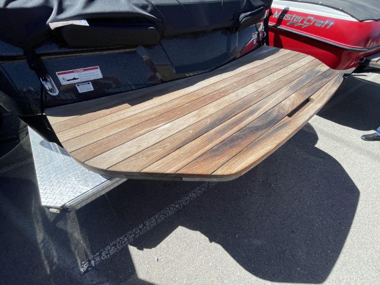 MasterCraft Large Round Teak Swim Platform Cover