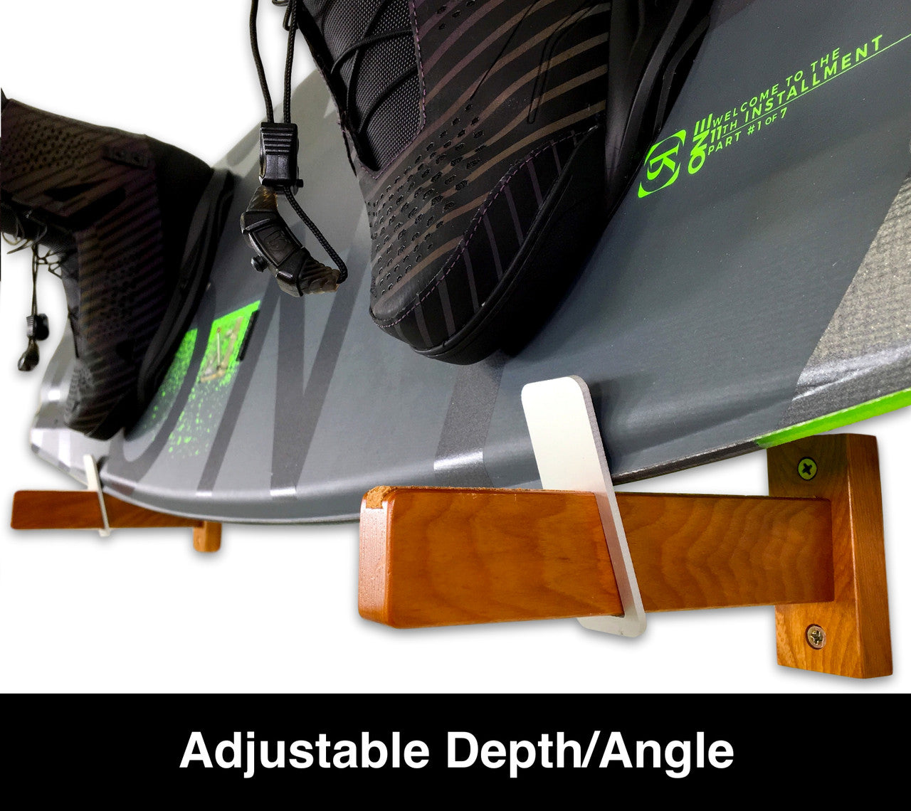 Solid Oak Wakeboard Display | Minimalist Wood Rack | Holds 20 lbs