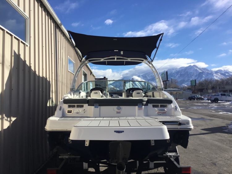 5' Tower Mounted Shade Sail 23' Chaparral with Velocity Tower