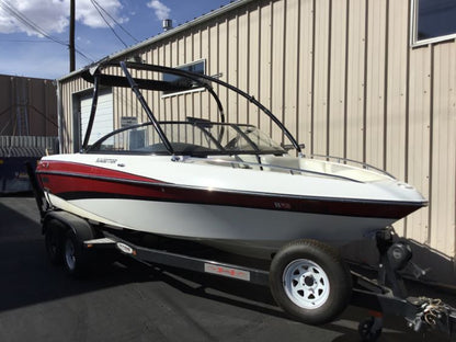 Malibu Sunsetter XTi with Titan 3 Tower and FCT bimini Double Up Storage cover
