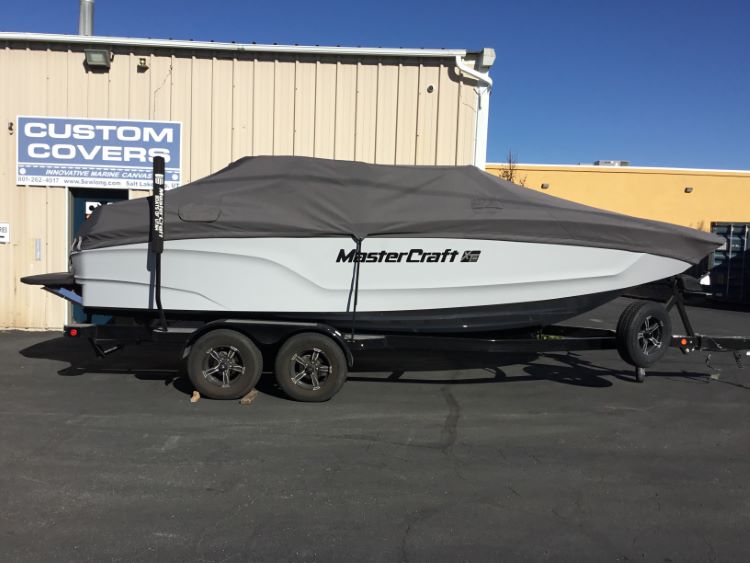 2024 MasterCraft XT22 Tower Down Ratchet Cover with Z6 Tower and factory bimini