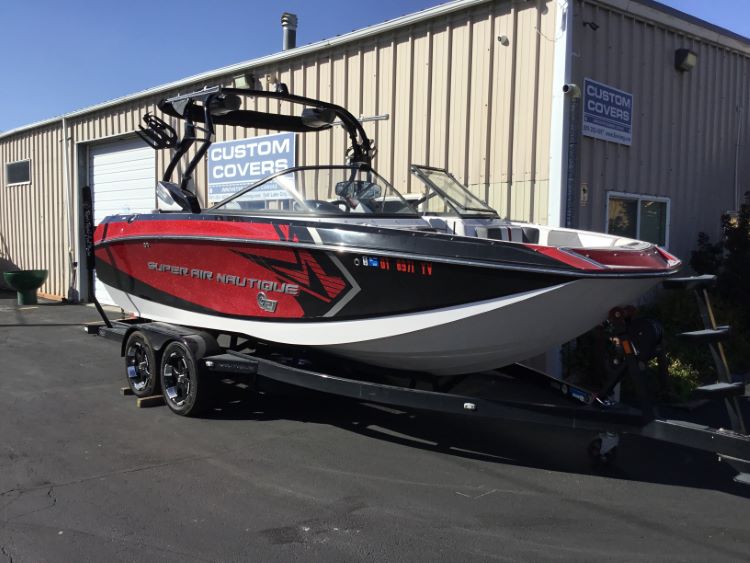 Nautique G21 with FCT14/16 Tower and FCT Bimini Double Up Storage Cover