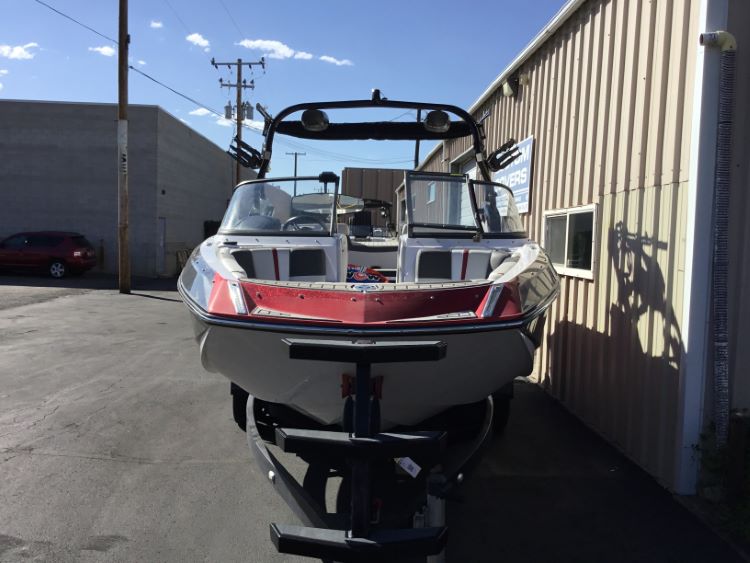 Nautique G21 with FCT14/16 Tower and FCT Bimini Double Up Storage Cover