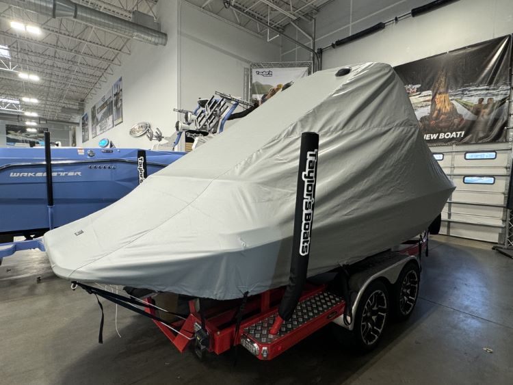 Centurion Enzo SV230 with Gladiator Tower and Factory Bimini Double Up Storage Cover