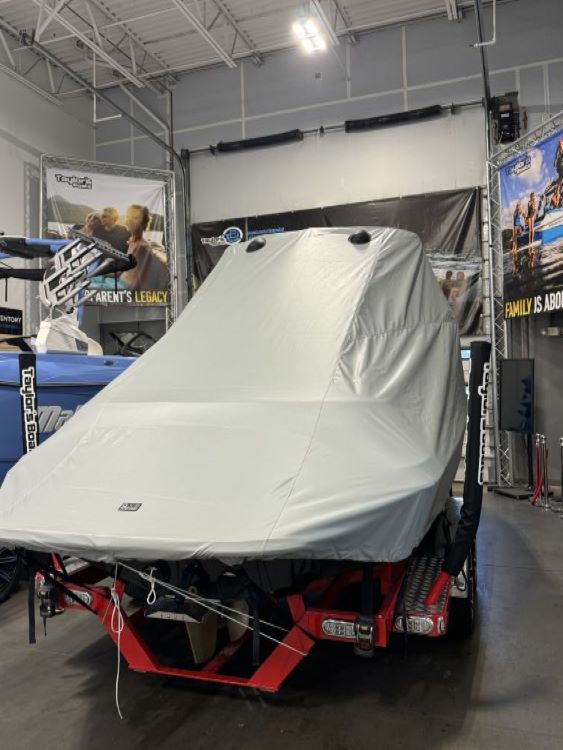 Centurion Enzo SV230 with Gladiator Tower and Factory Bimini Double Up Storage Cover