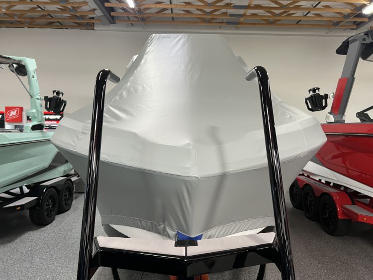 Nautique S23 with Flight Control Tower and Factory Bimini Double Up Storage Cover