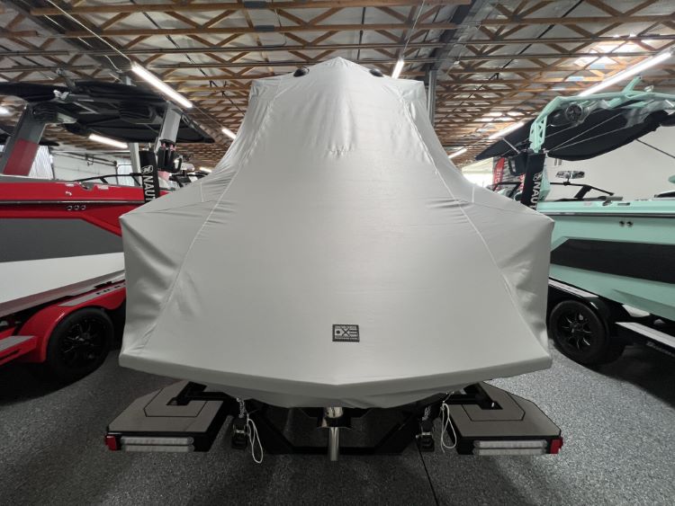 Nautique S23 with Flight Control Tower and Factory Bimini Double Up Storage Cover