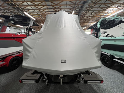 Nautique S23 with Flight Control Tower and Factory Bimini Double Up Storage Cover