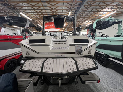 Nautique S23 with Flight Control Tower and Factory Bimini Double Up Storage Cover