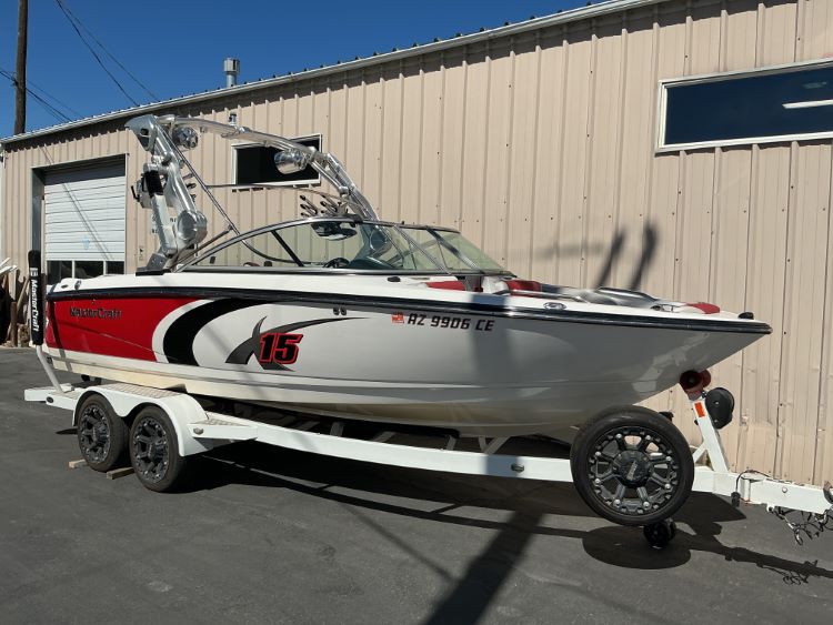 MasterCraft X15 with ZeroFlex X tower Double Up Storage Cover