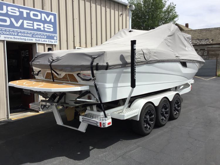 2025 2026 Centurion Fe25 Tower Down Ratchet Cover with DropZone Tower and FCTv3 Bimini