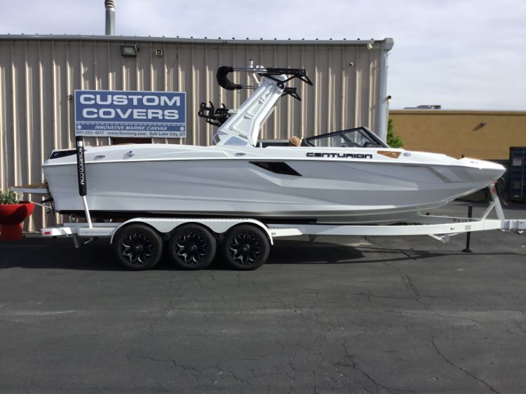 Centurion Fe25 with a DropZone Tower, FCTv3 bimini and Skylon SpringLock board racks
