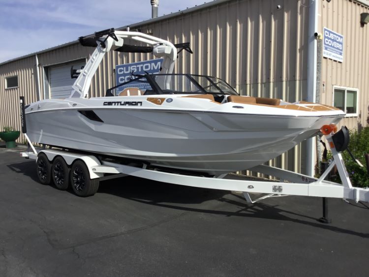Centurion Fe25 with a DropZone Tower, FCTv3 bimini and Skylon SpringLock board racks