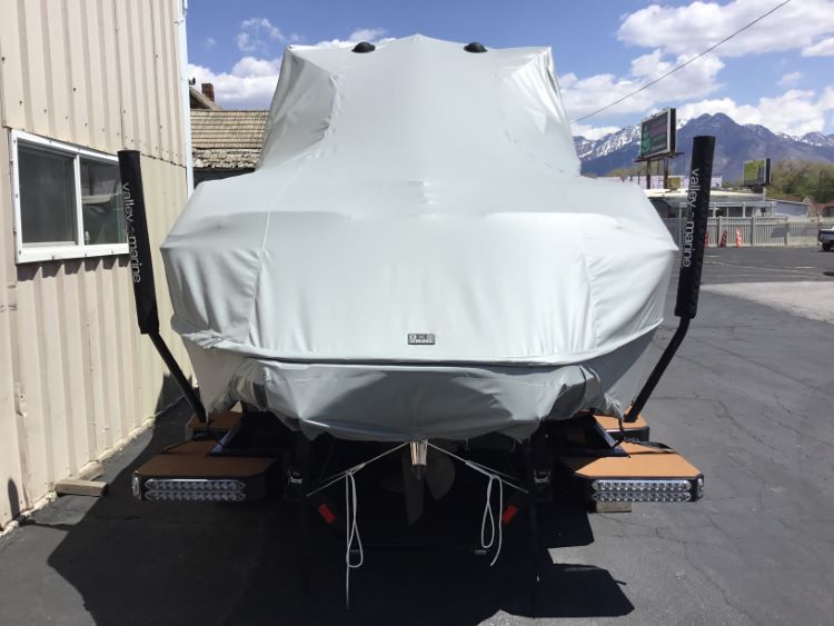 Malibu 25 LSV with GX Tower and Factory Bimini Double Up Storage Cover