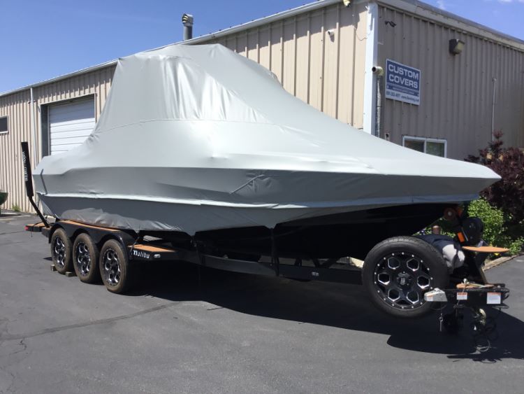 Malibu 25 LSV with GX Tower and Factory Bimini Double Up Storage Cover