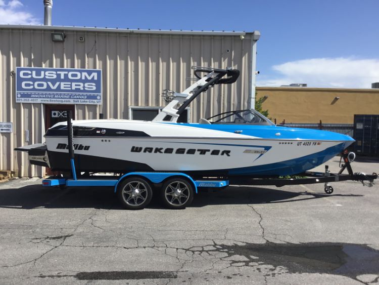 Malibu 23LSV with G3 tower and factory bimini Double Up Storage Cover