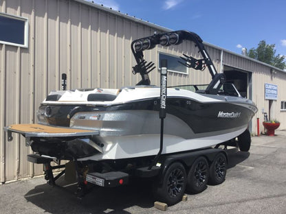 MasterCraft X24 with ZFT8 - ZFT10 tower and factory bimini Double Up Storage Cover