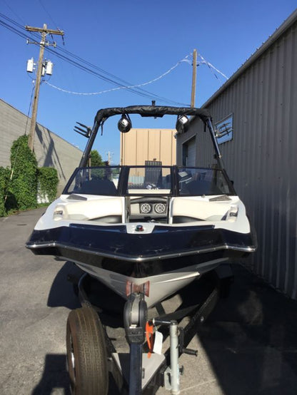 Axis A20 with Grey Skull Tower and Factory Bimini Double Up Storage Cover