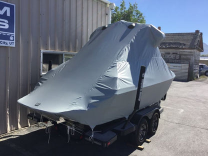 Axis A20 with Grey Skull Tower and Factory Bimini Double Up Storage Cover