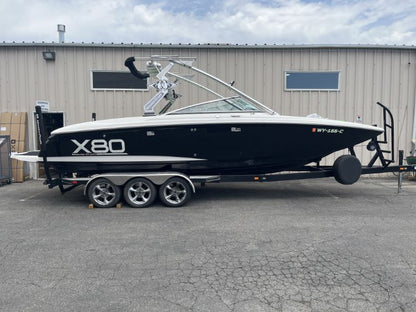 MasterCraft X80 with the ZeroFlex 5.2 Tower, and XL FCT bimini