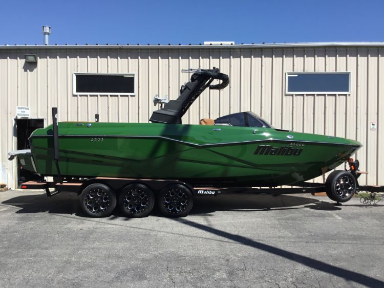 Malibu 25 LSV with GX Tower and Factory Bimini Double Up Storage Cover