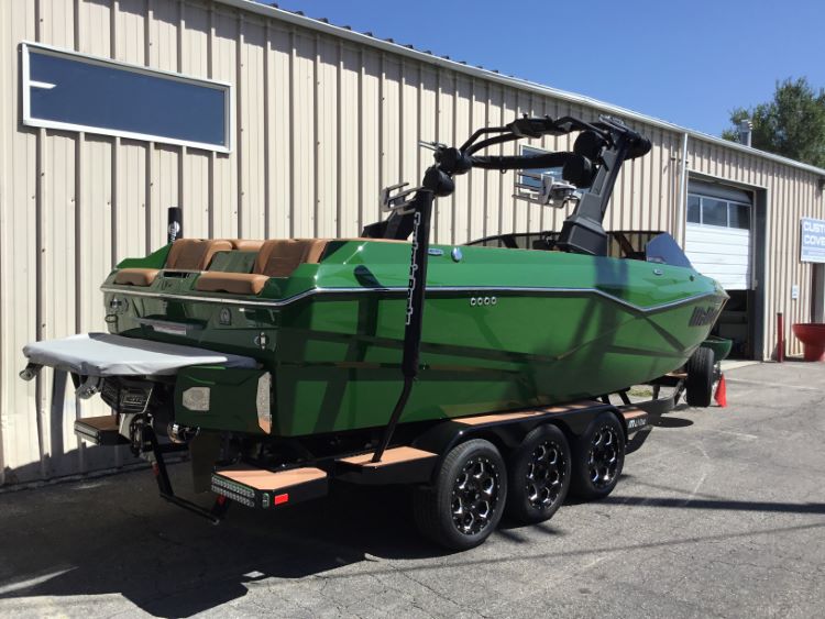 Malibu 25 LSV with GX Tower and Factory Bimini Double Up Storage Cover
