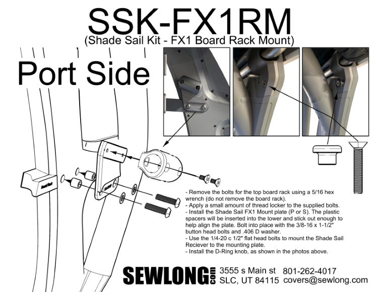 8' Supra FX1 Tower Mounted shade Sail
