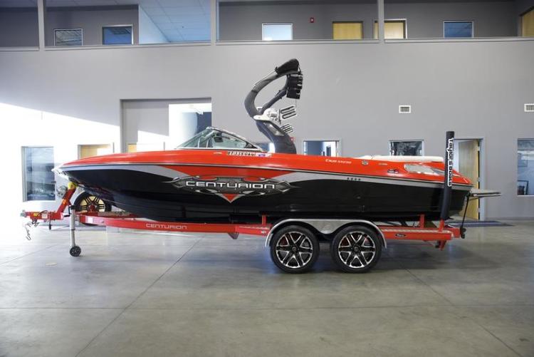 Centurion Enzo SV230 with Gladiator Tower and Factory Bimini Double Up Storage Cover
