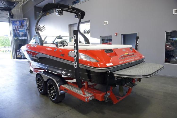 Centurion Enzo SV230 with Gladiator Tower and Factory Bimini Double Up Storage Cover