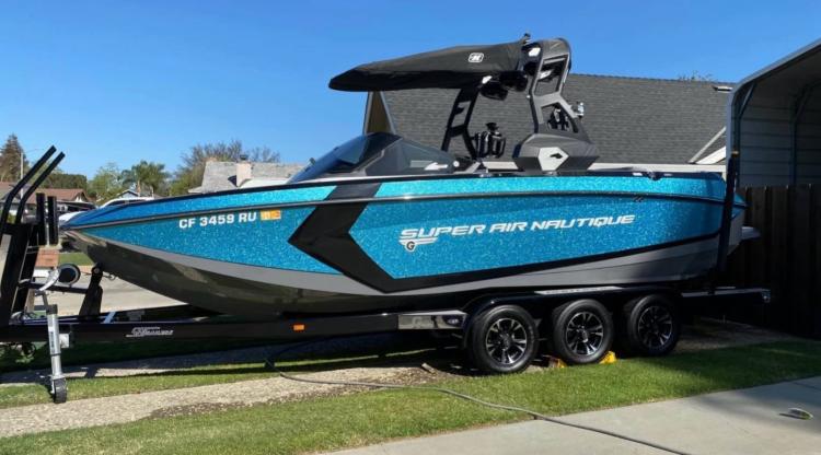 2019 Nautique G25 Double Up storage cover with FCT19 Tower and Factory Bimini