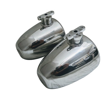 a pair of polished speaker cans that have adapters for the Malibu Illusion X tower