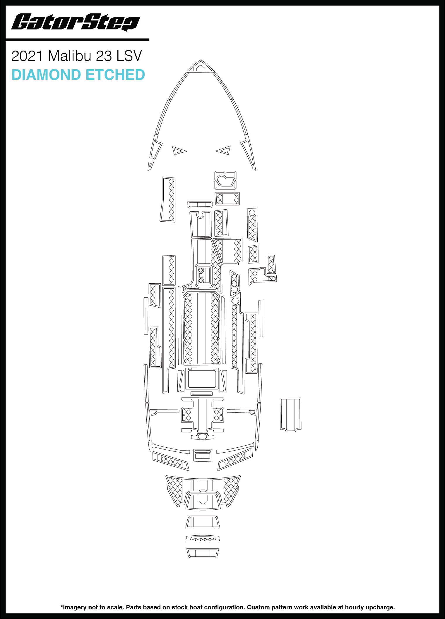 2021 Malibu 23 LSV GatorStep Flooring Diamond Etched