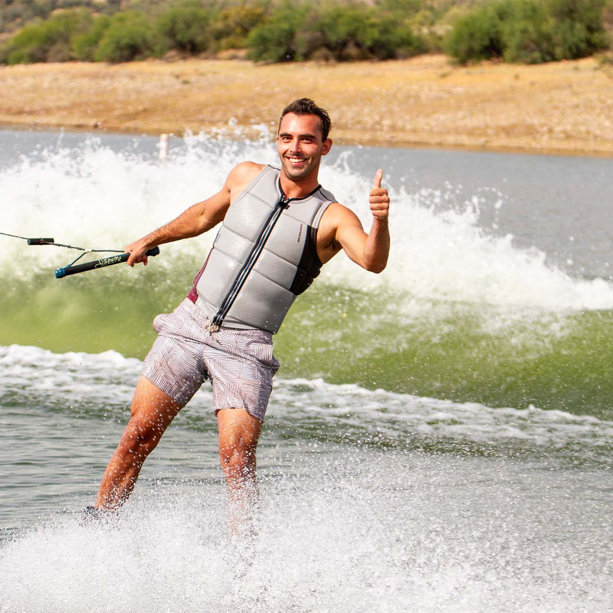 Ronix Supreme Comp Wake Vest in Grey / Maroon